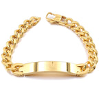 Engrave Letter Name Stainless Steel Chain Id Bracelet For Men Bulk
