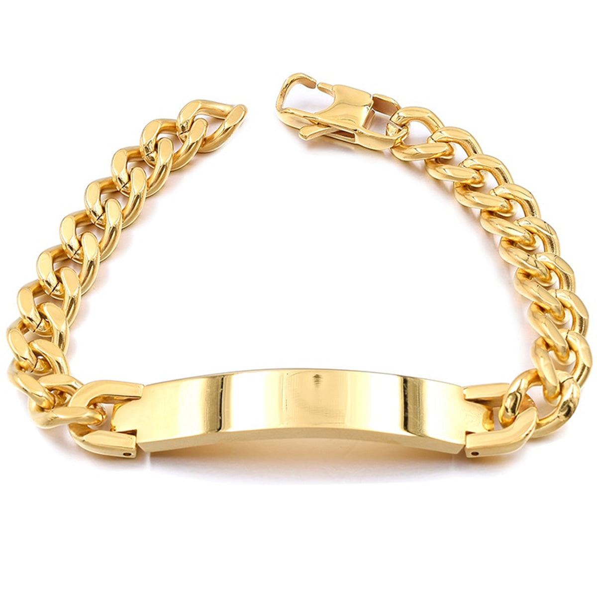 Engrave Letter Name Stainless Steel Chain Id Bracelet For Men Bulk
