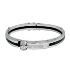 316L Stainless Steel Black Oval Openable Kada Bracelet For Men Bulk