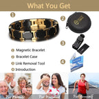 Gold Tungsten Carbide Black Glossy Ceramic Bio Magnetic Bracelet Bulk