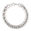 316L Stainless Steel Classic 3D Curb S Rhodium Plated Bracelet Bulk