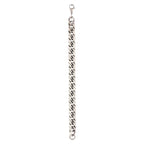 316L Stainless Steel Classic 3D Curb S Rhodium Plated Bracelet Bulk