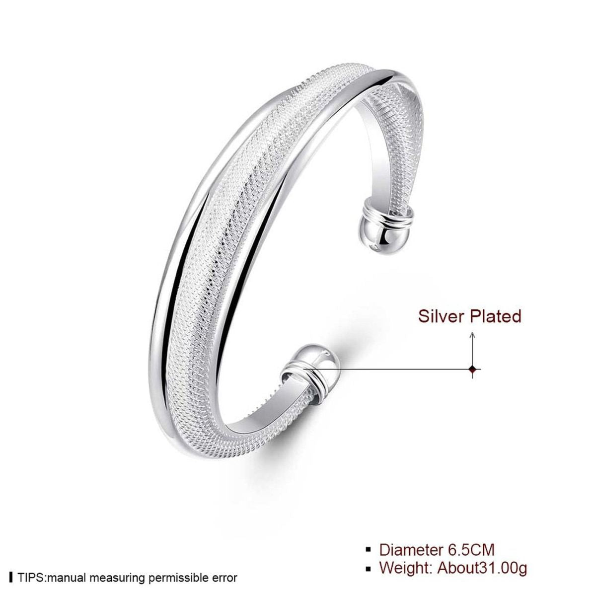 316L Surgical Stainless Steel Mesh Cuff Kada Men Bracelet Bangle Bulk