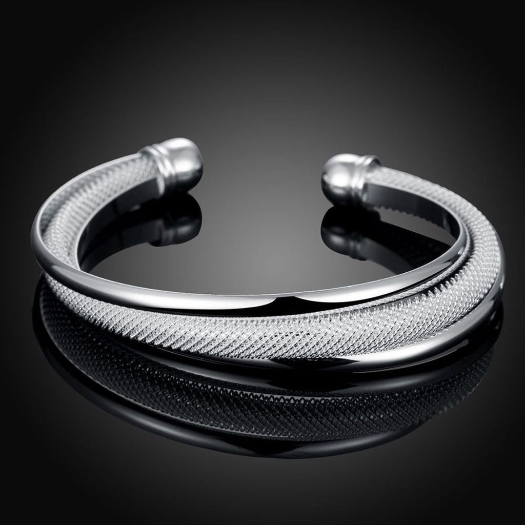 316L Surgical Stainless Steel Mesh Cuff Kada Men Bracelet Bangle Bulk