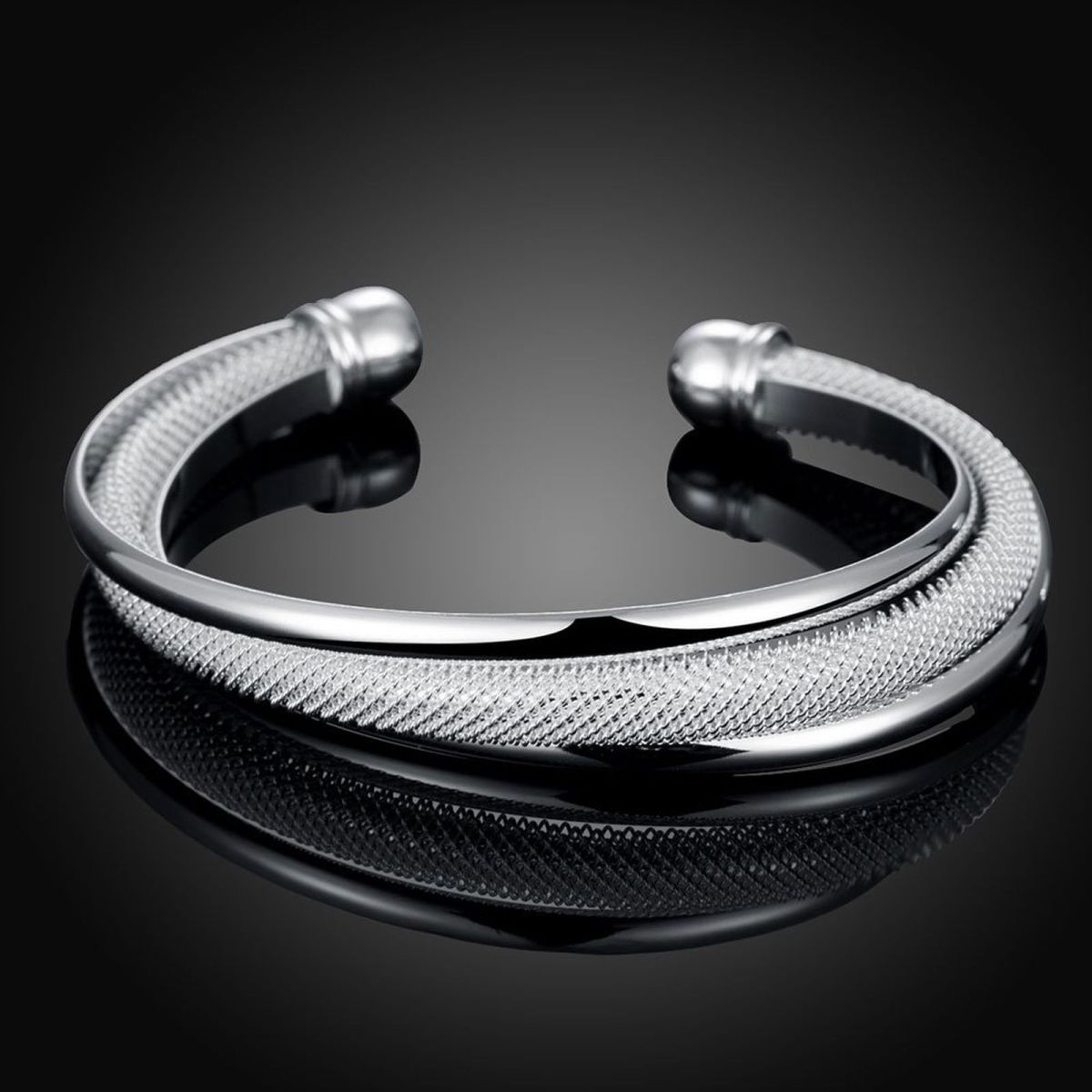316L Surgical Stainless Steel Mesh Cuff Kada Men Bracelet Bangle Bulk