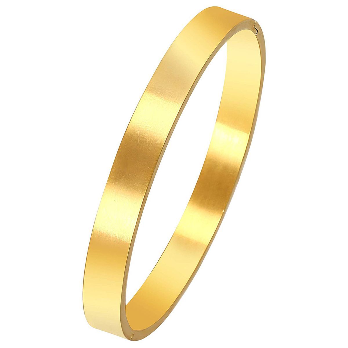 Stainless Steel Matt Gold Plated Free Size Kada Bracelet For Men Bulk