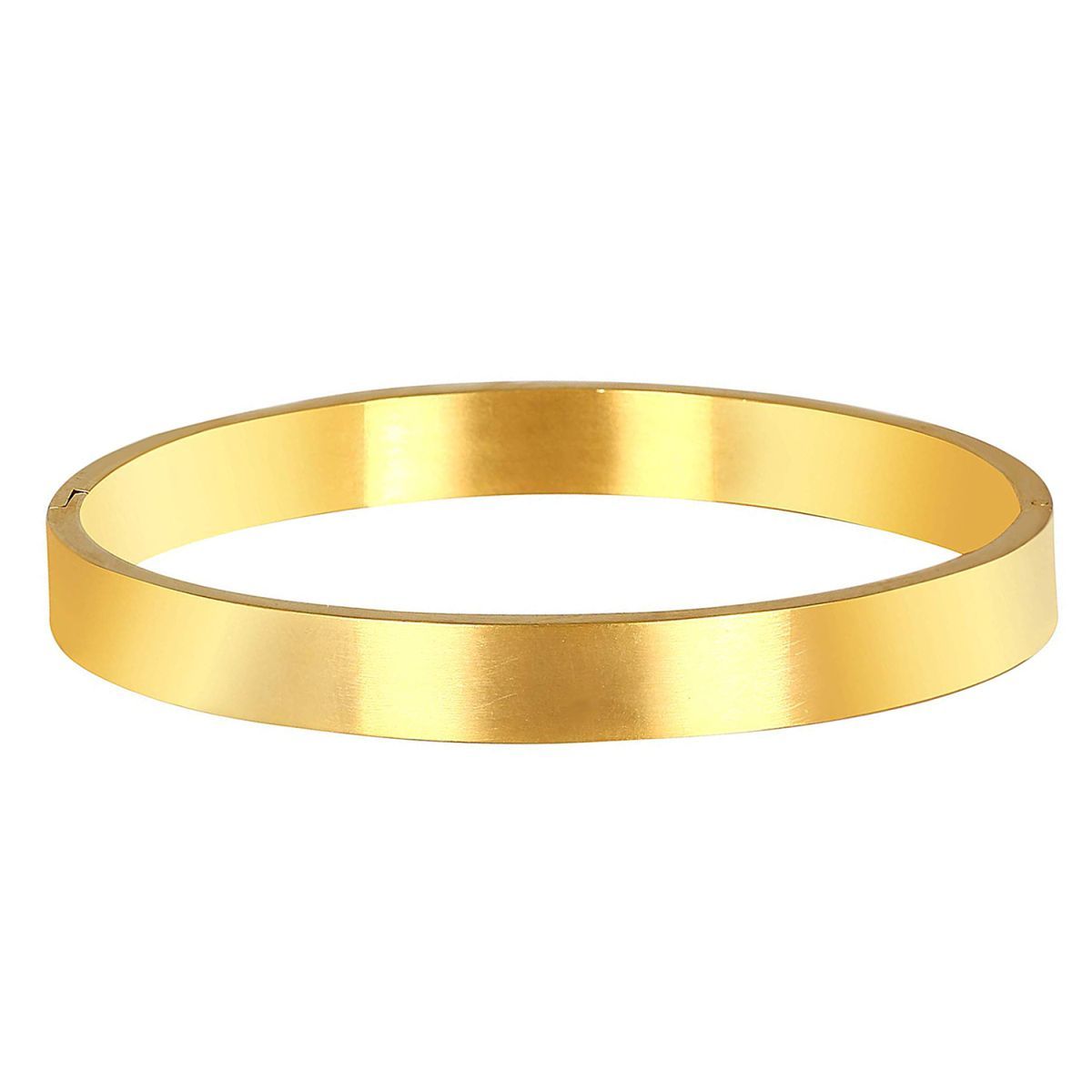 Stainless Steel Matt Gold Plated Free Size Kada Bracelet For Men Bulk