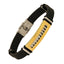 Stainless Steel CZ Gold Rubber Wrist Band Bracelet For Men Bulk
