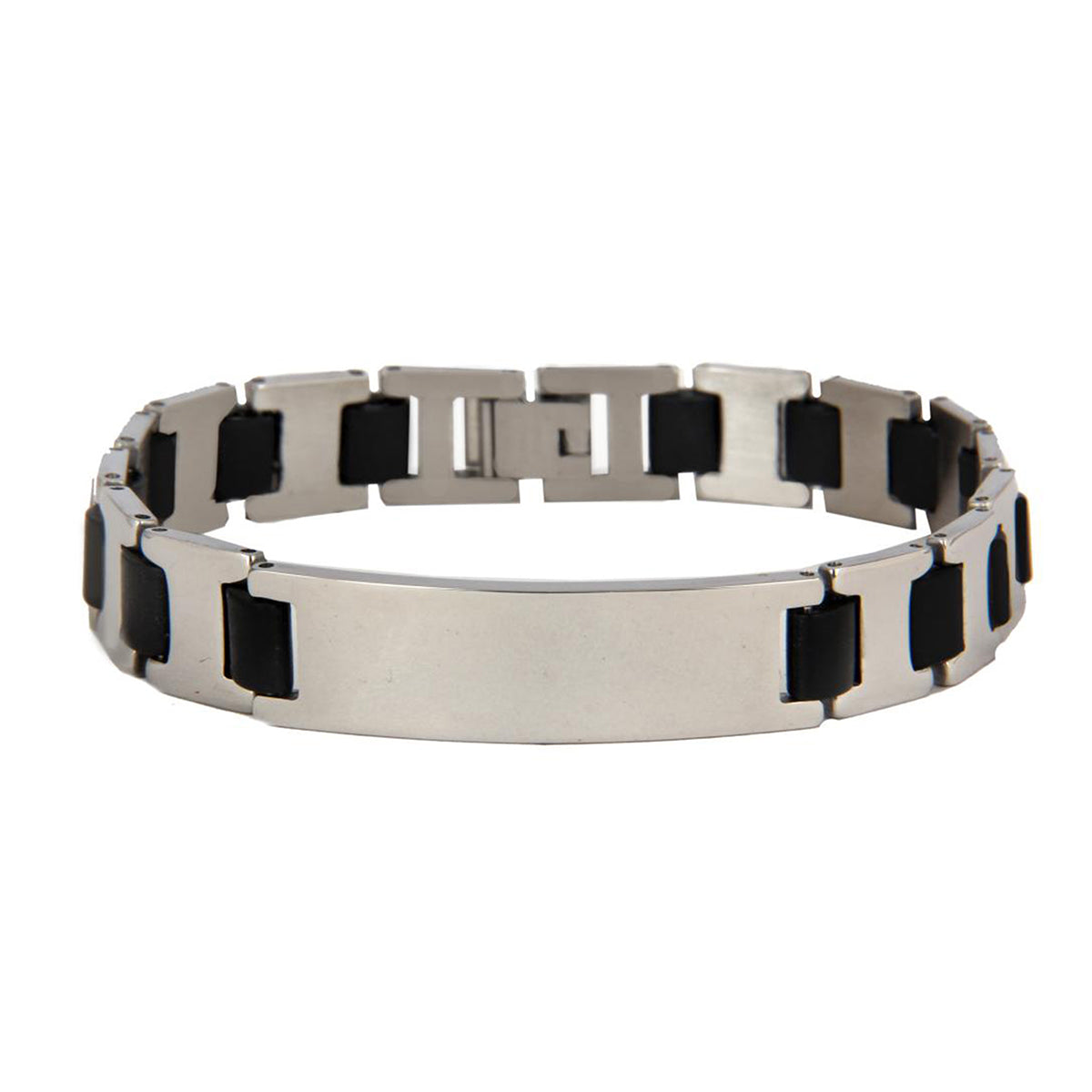 Id Black Links Watch Strap Style Stainless Steel Bracelet For Men Main image