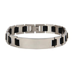 Id Black Links Watch Strap Style Stainless Steel Bracelet For Men