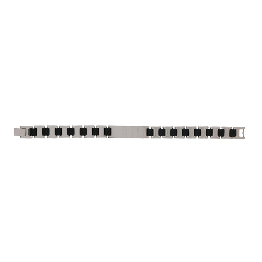 Id Black Links Watch Strap Style Stainless Steel Bracelet For Men
