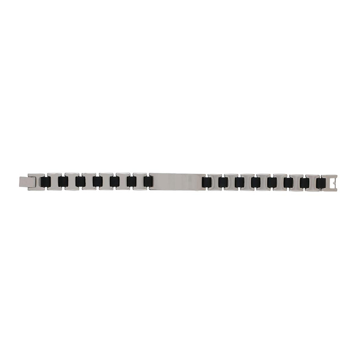 Id Black Links Watch Strap Style Stainless Steel Bracelet For Men