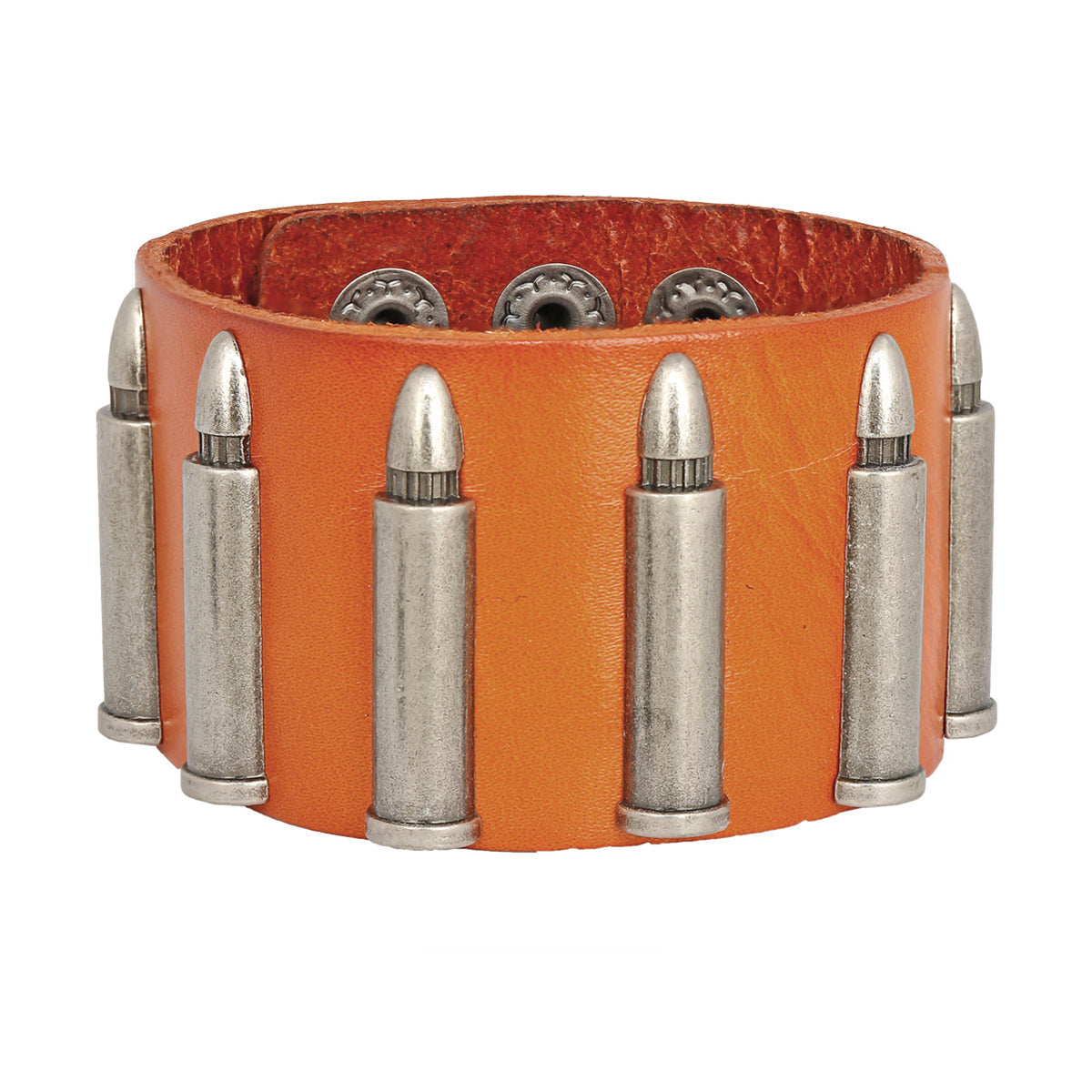 Men Genuine Brown Tan Leather Bullet Wrist Band Bracelet For Men Bulk