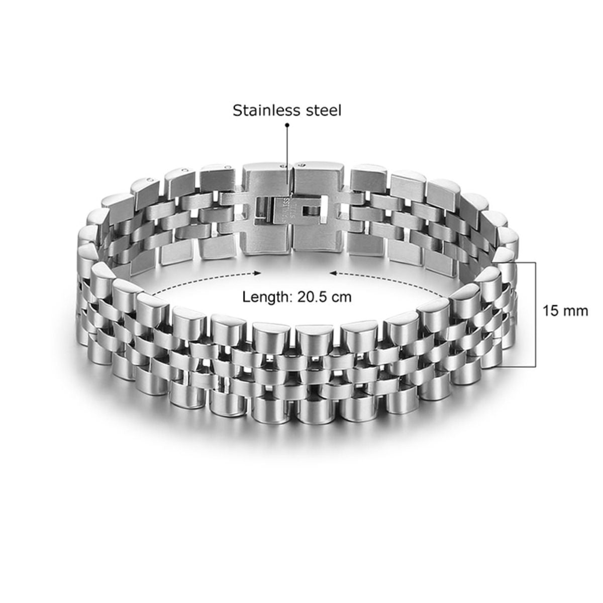 316L Stainless Steel Watch Belt Style Stylish Bracelet For Men Bulk