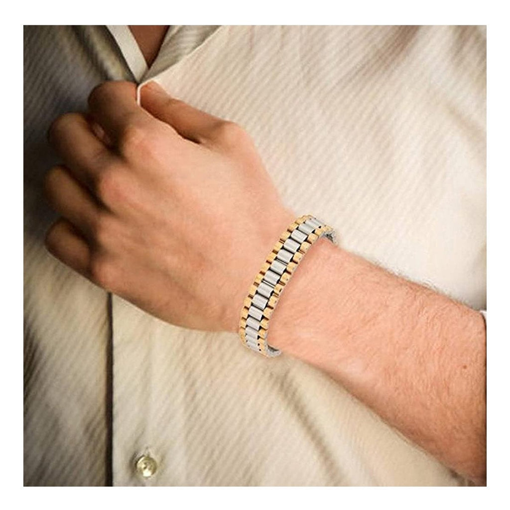 316L Stainless Steel 22K Gold Stylish Bracelet For Men Bulk