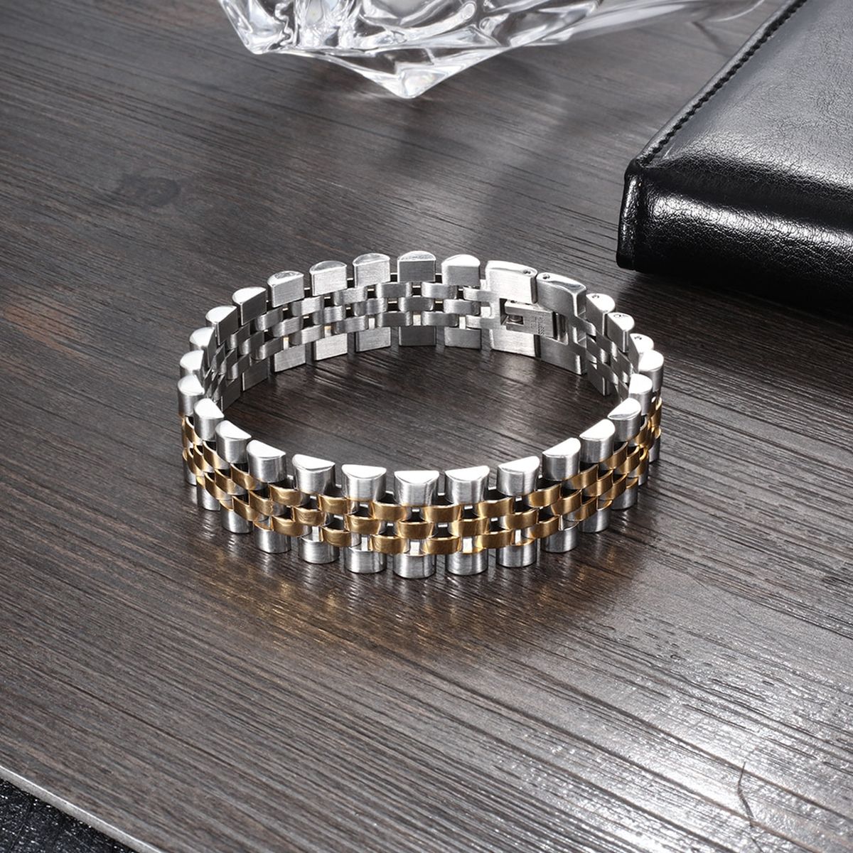 316L Surgical Stainless Steel 22K Gold Rhodium Stylish Bracelet Bulk