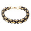 Stainless Steel Black Gold Plated Byzantine Bracelet For Men Bulk