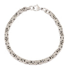 Surgical Stainless Steel Rhodium Plated Byzantine Bracelet Men Bulk