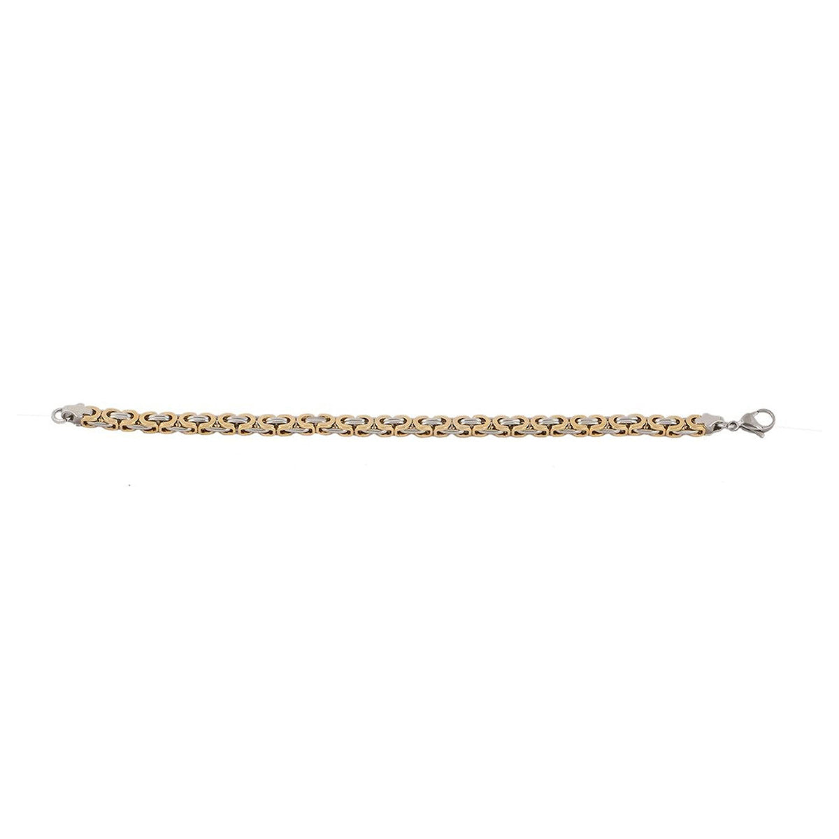 18K Gold Stainless Steel 3 Di Ional Sleek Byzantine Bracelet Men Bulk Secondary image