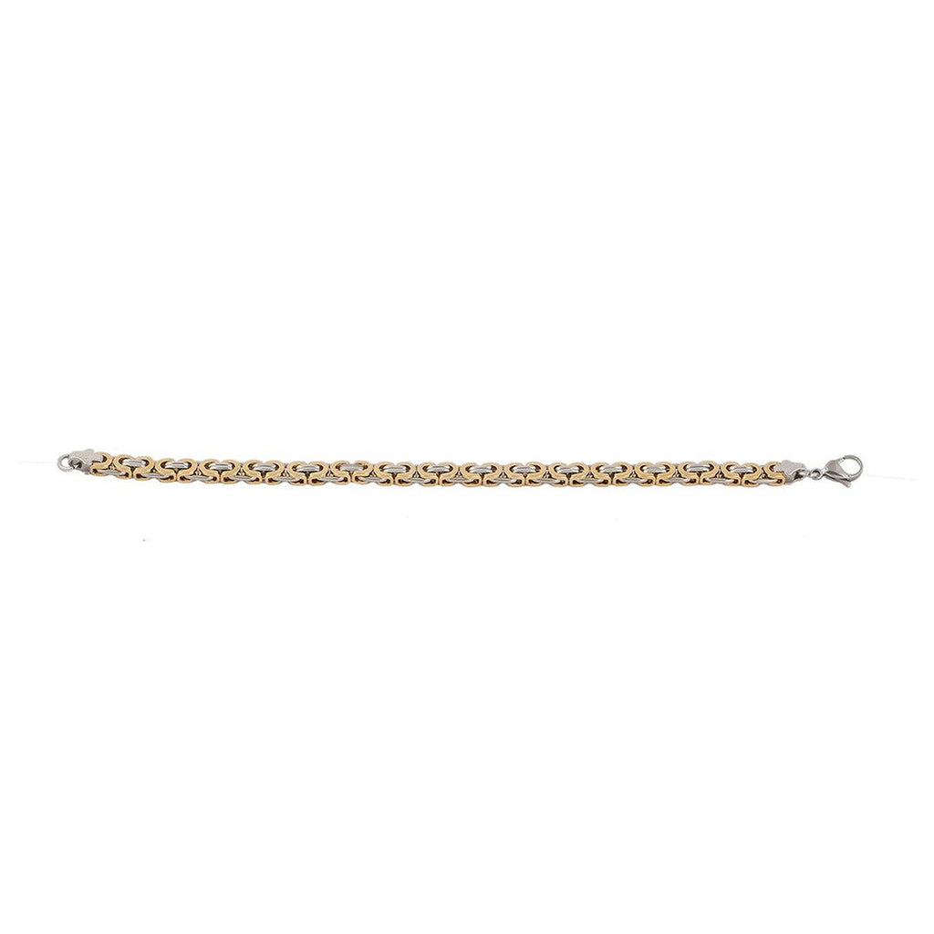 18K Gold Stainless Steel 3 Di Ional Sleek Byzantine Bracelet Men Bulk