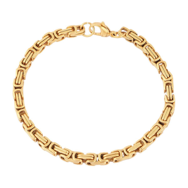 Stainless Steel 18K Gold Plated Geometric Byzantine Bracelet Men Bulk Main image