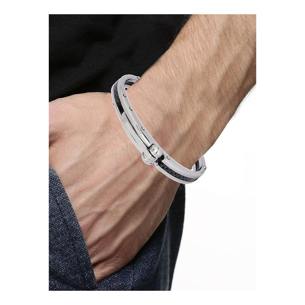 Men Black Stainless Steel Oval Openable Kada Bracelet Bulk
