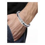 Men Black Stainless Steel Oval Openable Kada Bracelet Bulk