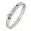 Mens Gold CZ Stainless Steel Oval Openable Kada Bracelet Bulk