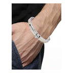 Mens Gold CZ Stainless Steel Oval Openable Kada Bracelet Bulk