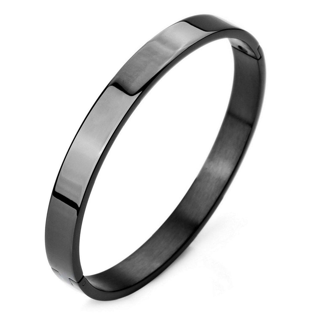 Surgical Stainless Steel Matte Black Oval Macho Kada Bracelet Men Bulk