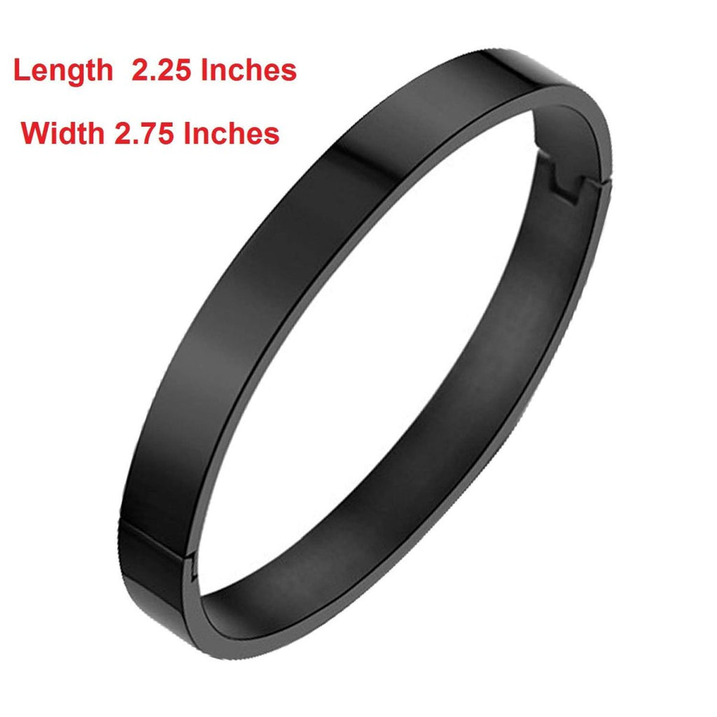 Surgical Stainless Steel Matte Black Oval Macho Kada Bracelet Men Bulk