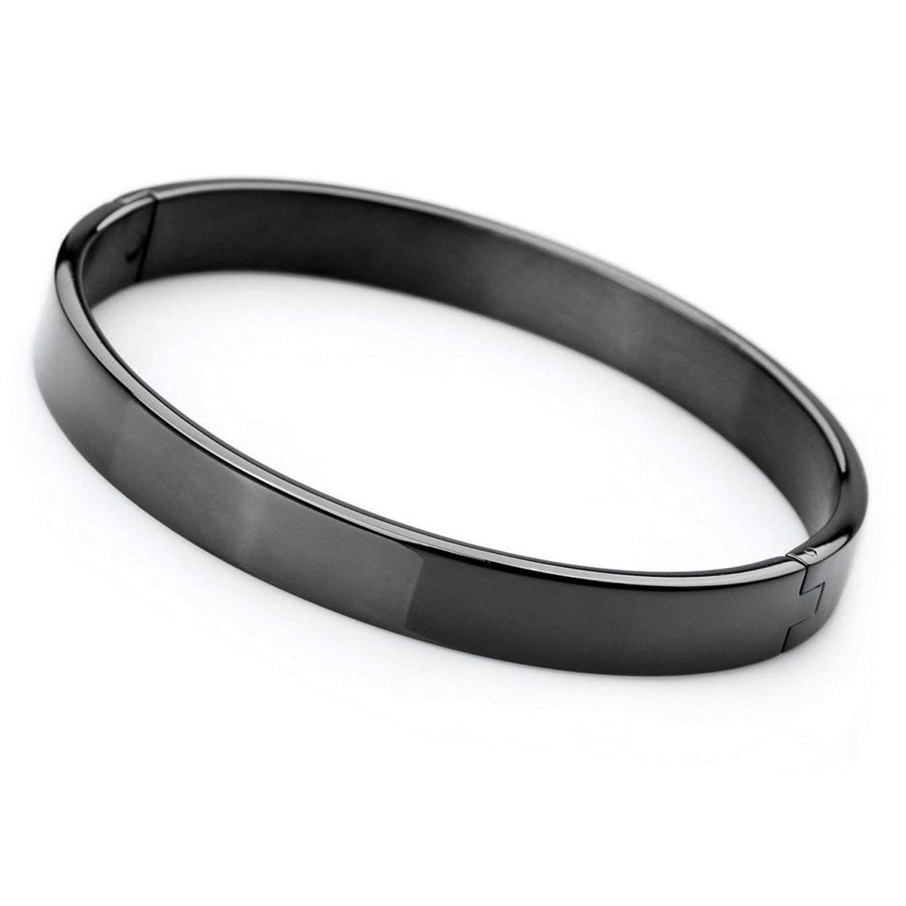 Surgical Stainless Steel Matte Black Oval Macho Kada Bracelet Men Bulk