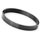 Surgical Stainless Steel Matte Black Oval Macho Kada Bracelet Men Bulk