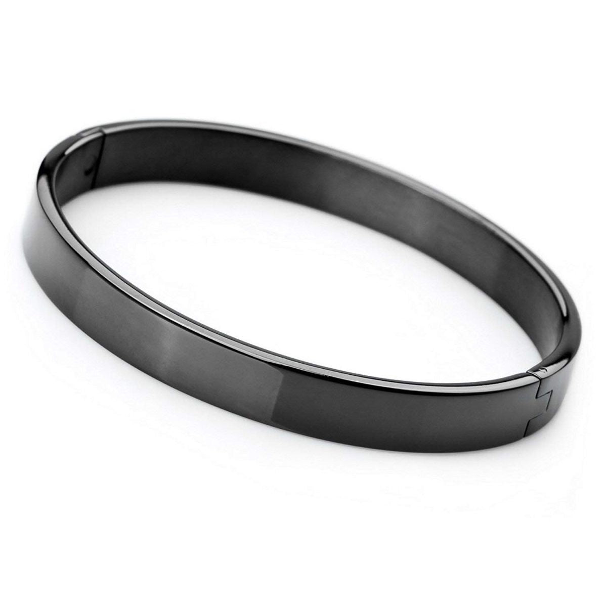 Surgical Stainless Steel Matte Black Oval Macho Kada Bracelet Men Bulk