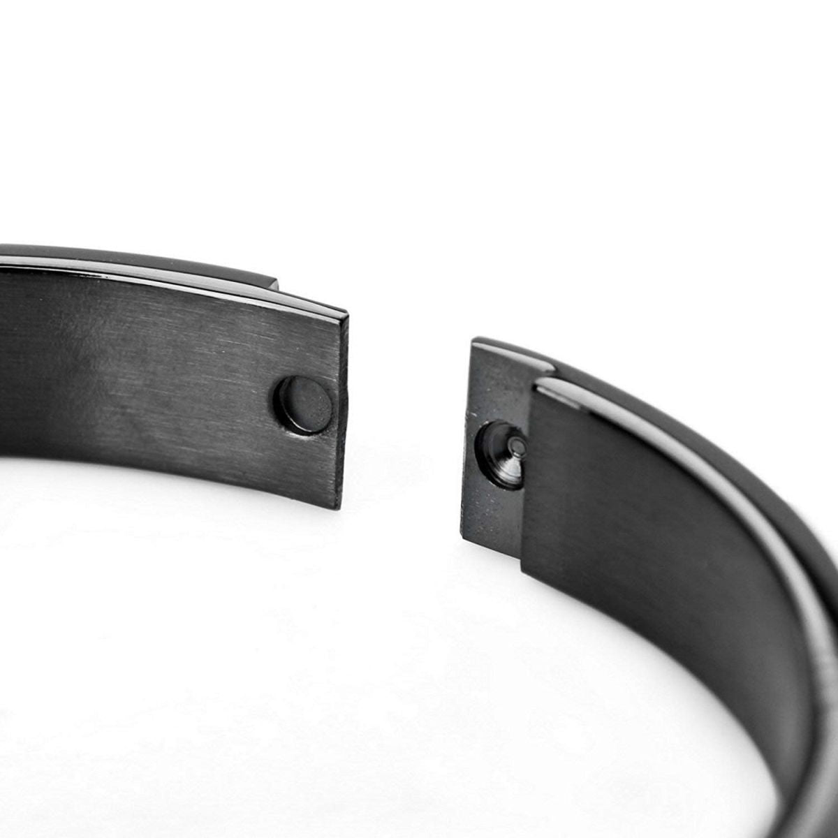 Surgical Stainless Steel Matte Black Oval Macho Kada Bracelet Men Bulk