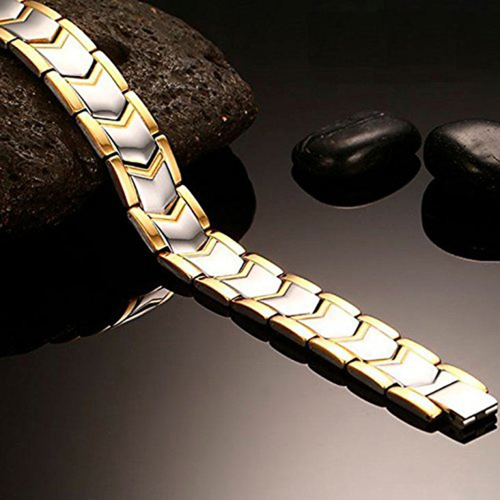 Gold Silver Bio Magnet Therapy Health Energy Bracelet Bulk