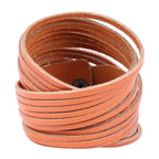 Multi Strand Tan Brown Handcrafted Leather Strand Bracelet Men Bulk