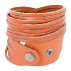 Multi Strand Tan Brown Handcrafted Leather Strand Bracelet Men Bulk