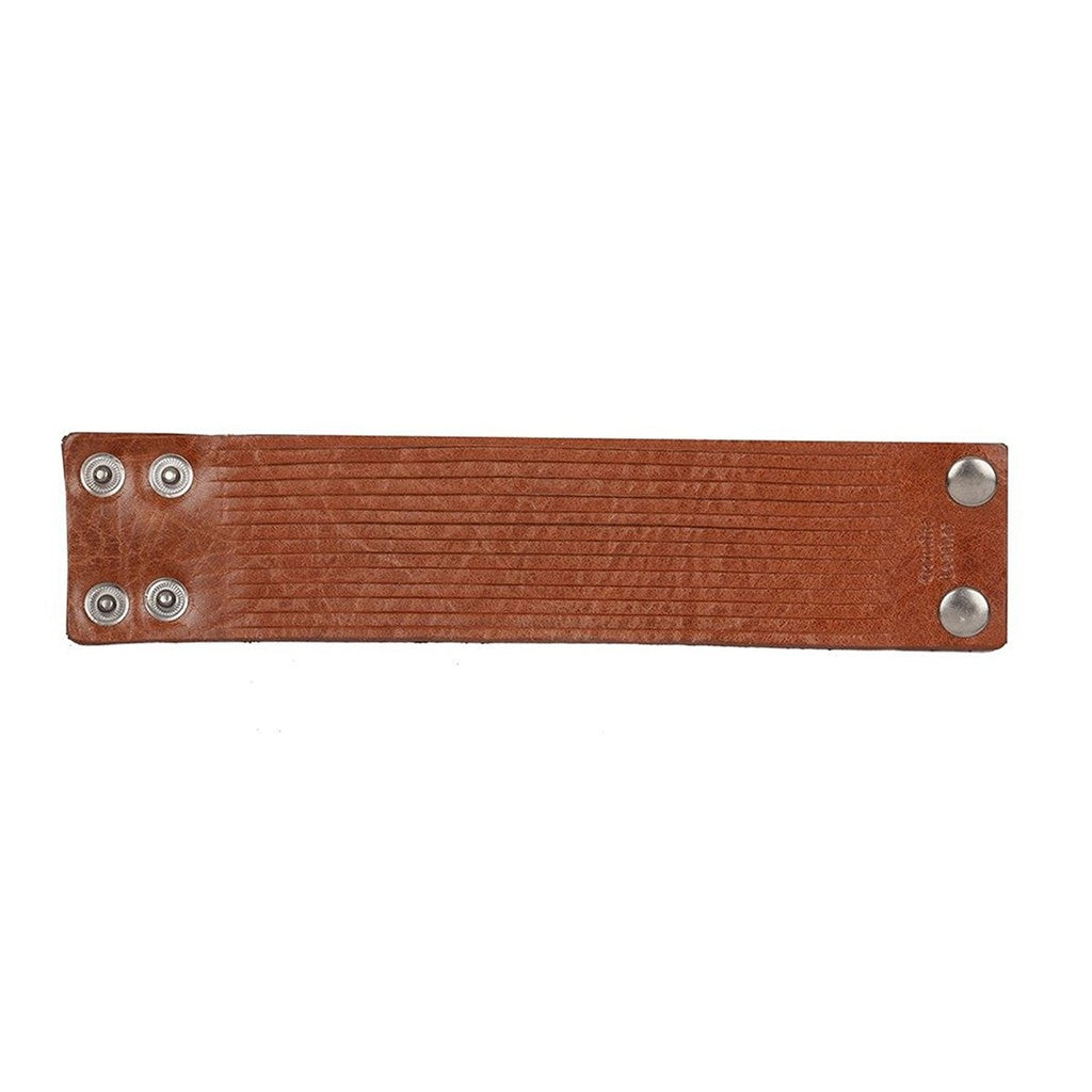 Multi Strand Tan Brown Crafted Leather Broad Strand Bracelet Men Bulk