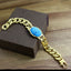 Salman Curb 18K Gold Plated Stainless Steel Turquoise Bracelet Bulk