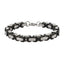 3D Byzantine Black Silver Surgical Stainless Steel Bracelet Men Bulk