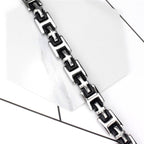 3D Cross Biker Black Silver Surgical Stainless Steel Bracelet Men Bulk
