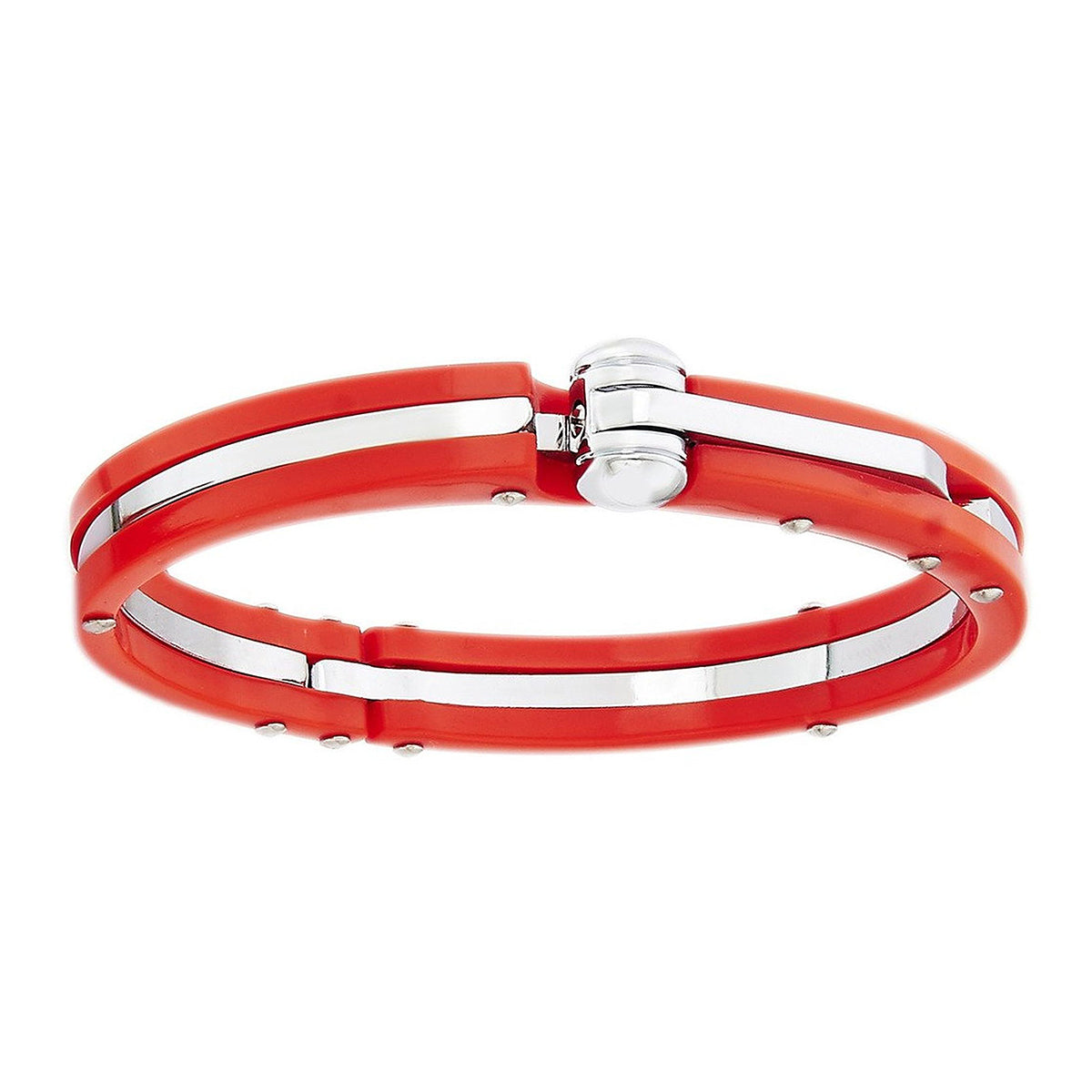 Toughened Fibre Stainless Steel Red Cuff Kada Bangle Bracelet Men Secondary image