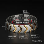 Titanium Stainless Steel Silver Gold Magnetic Therapy Health Energy Bracelet Men