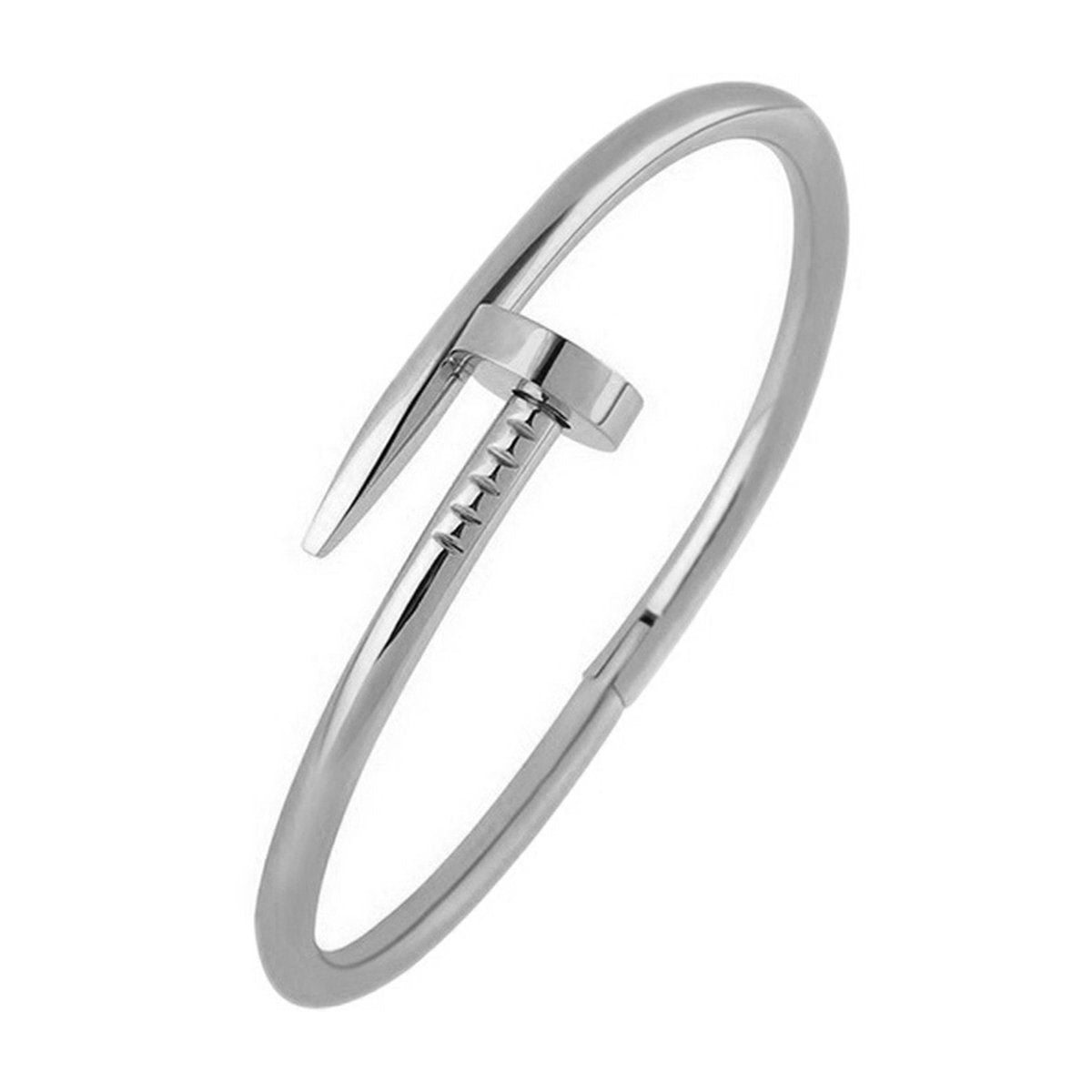 Nail Gothic Silver Stainless Steel Bangle Bracelet For Men Bulk