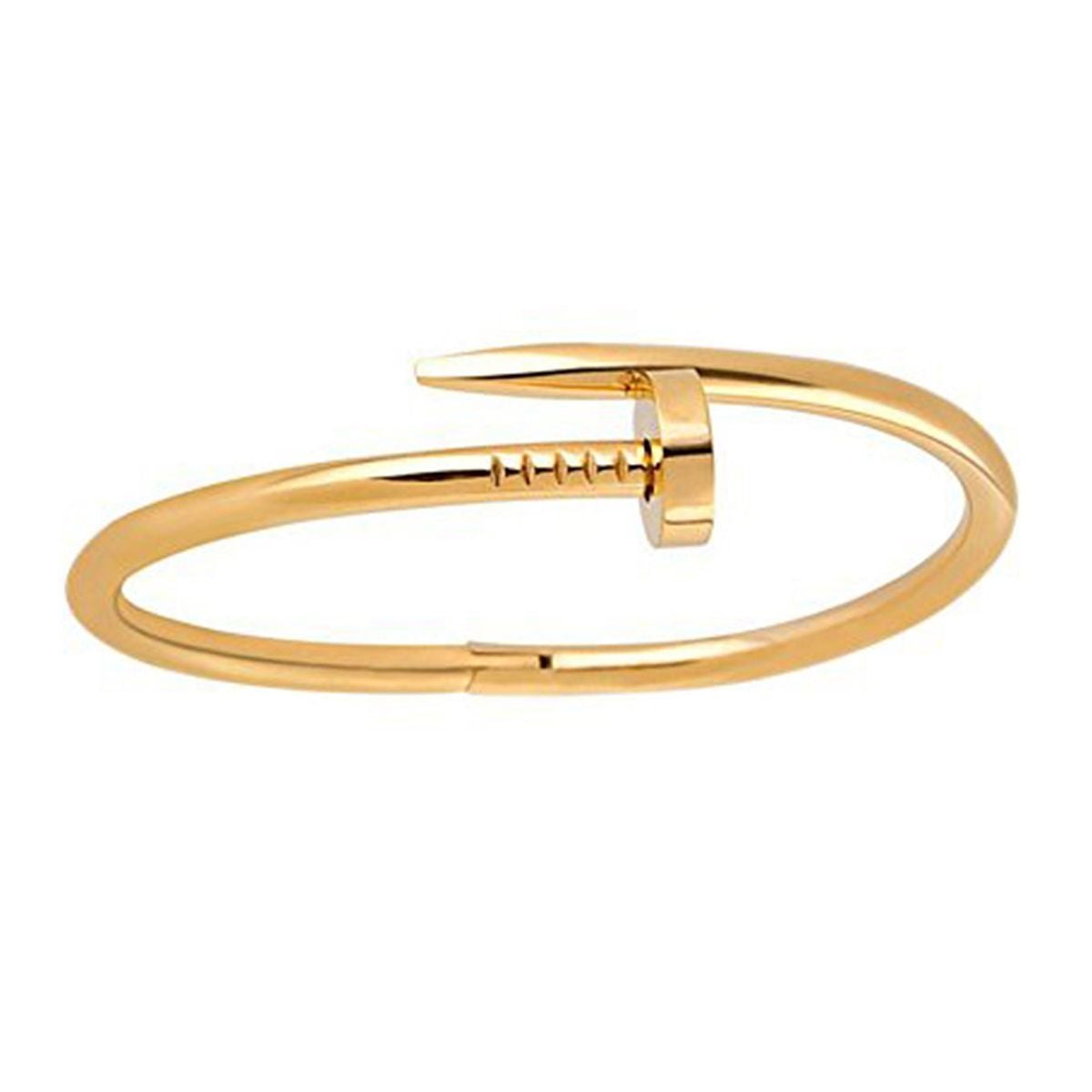 Nail Gothic Stainless Steel Gold Cuff Kada Bangle Bracelet Men Bulk