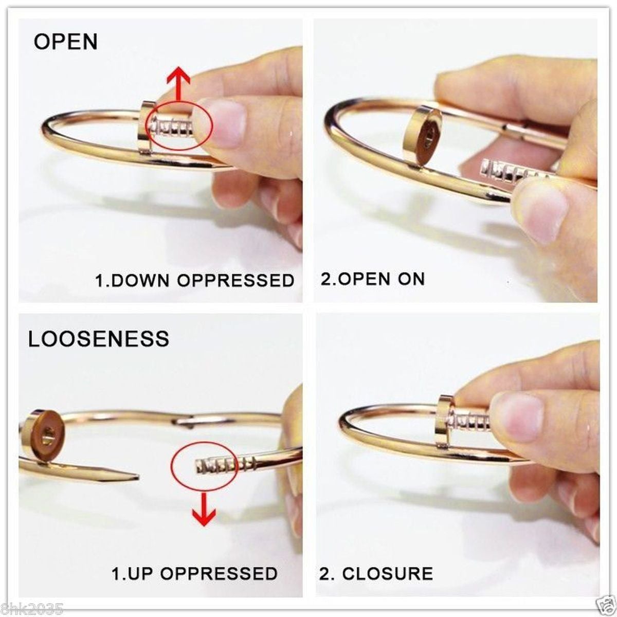 Nail Gothic Stainless Steel Gold Cuff Kada Bangle Bracelet Men Bulk