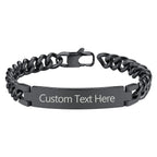 Engrave Letter Name Stainless Steel Chain Id Bracelet For Men Bulk