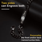 Engrave Letter Name Stainless Steel Chain Id Bracelet For Men Bulk