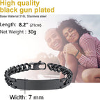 Engrave Letter Name Stainless Steel Chain Id Bracelet For Men Bulk